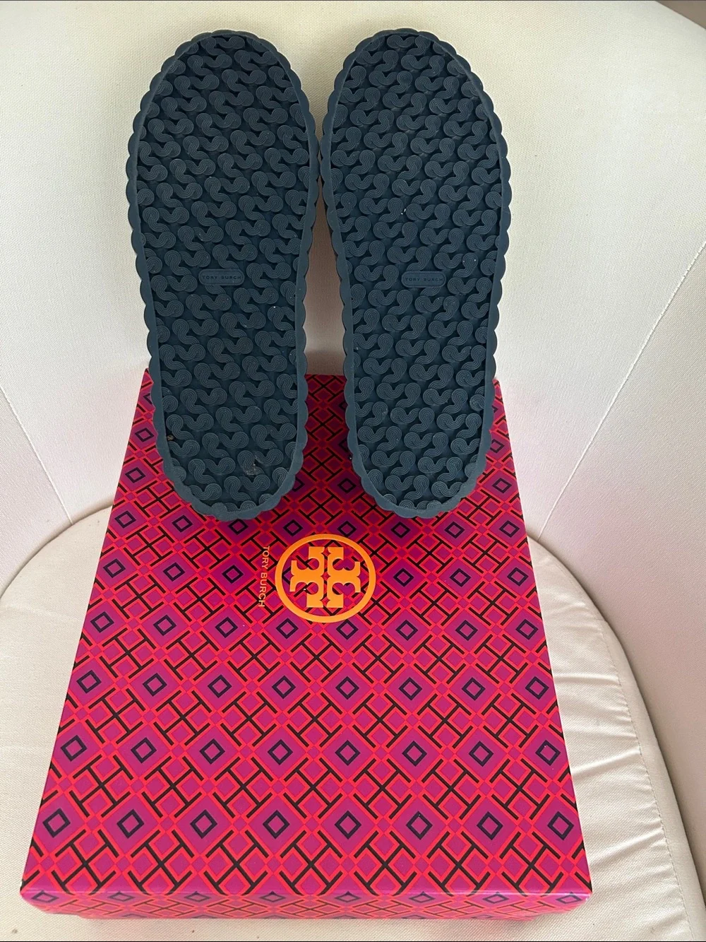 Tory Burch Navy Platform Lace-Up Sneaker
